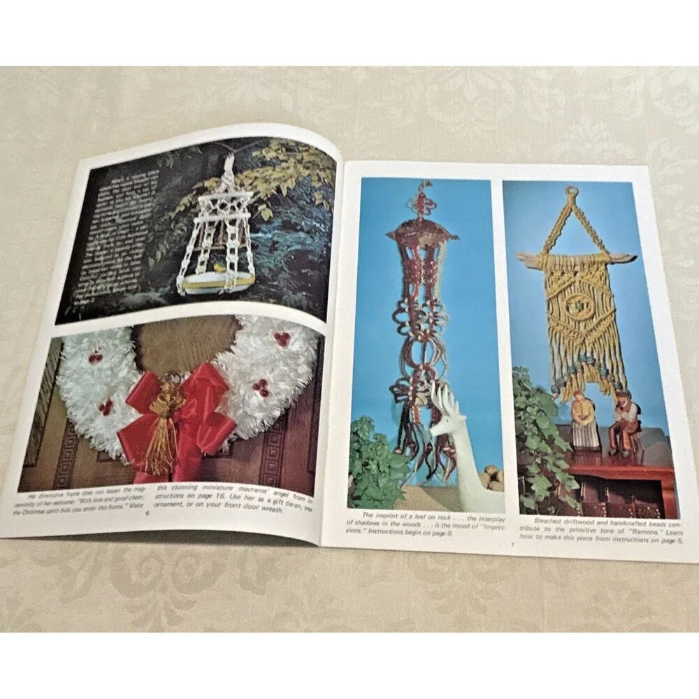 Vintage 1970s Macramé Pattern Book Lot 2 Hangers Small Spaces Why Knot Boho